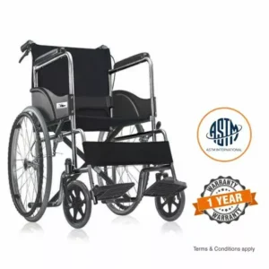 Medemove Basic Wheelchair Silver Finish Black